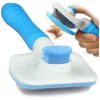 Pet Grooming Brush for Dog and Cat Shedding and Grooming with Self Cleaning Feature