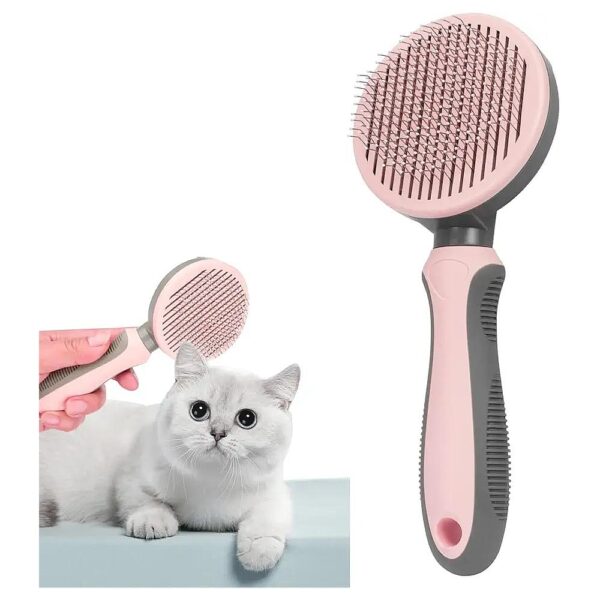 Pet Grooming Brush for Dogs and Cats with Self Cleaning Button and Waterproof Design