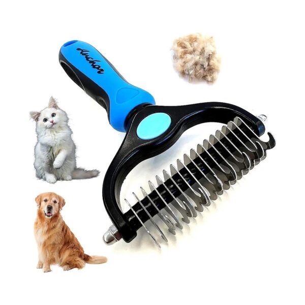 Pet Grooming Brush for Thick Coated Dogs and Cats Dematting and Shedding Made Easy