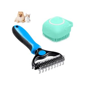 Pet Grooming Brush with 80ml Shampoo Dispenser for Cats and Dogs