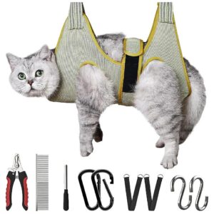 Pet Grooming Essentials Kit with Hammock, Clippers, and Trimmers for Small Dogs and Cats