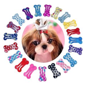 Pet Grooming Essentials Small Bone Shaped Metal Hair Clips 20pcs Random Color