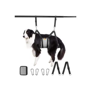 Pet Grooming Hammock for Dogs and Cats with Carabiners and Reinforced Straps