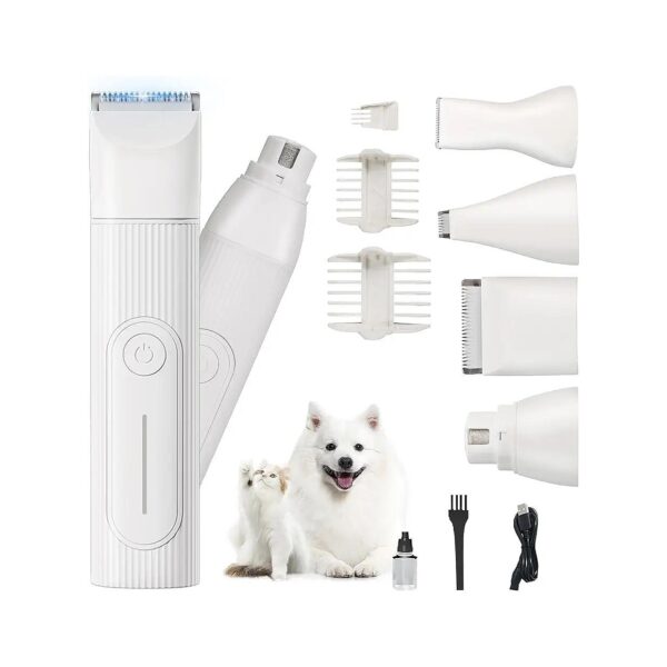 Pet Grooming Kit Including Dog Clippers Trimmer Heads and Nail Grinder for Small Pets