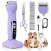 Pet Grooming Supplies Kit with Adjustable Speed Dog Clippers and Ceramic Blades