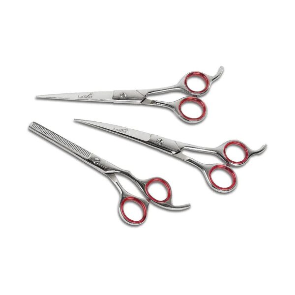 Pet Grooming Tool Kit with Straight and Curved Scissors for Grooming and Trimming