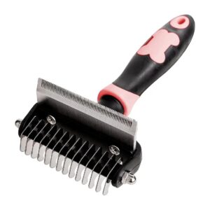 Pet Grooming Undercoat Rake for Fast and Thorough Loose Hair Removal