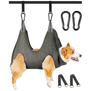 Pet Grooming and Restraint Bag for Dogs and Cats with Carabiner and Hanging Sling