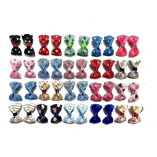 Pet Hair Accessories Ribbon Bow Clips for Cats and Small Dogs