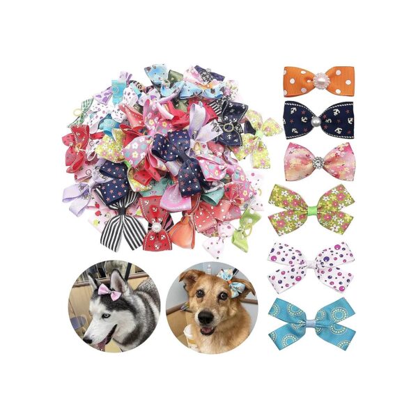 Pet Hair Accessories with Rubber Bands for Cats Dogs and Small Animals in Various Colors