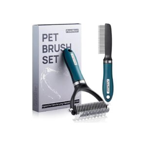 Pet Hair Reduction Kit, Deshedding and Dematting Brush for Long Matted Haired Pets