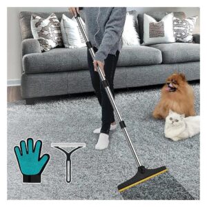 Pet Hair Removal Tool for Rugs Carpets Mats Furniture with Adjustable Handle