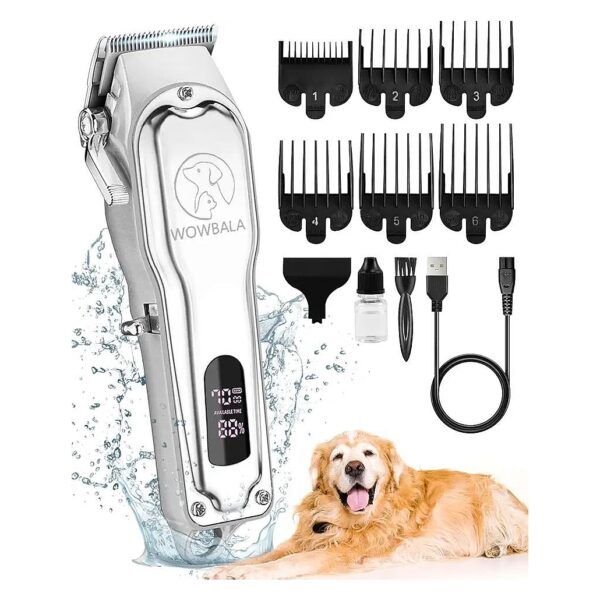 Pet Hair Trimmer Kit for Thick and Heavy Coats Cordless Low Noise Electric Clippers