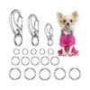 Pet ID Tag Clips with Quick Rings Stainless Steel Clips for Dog Cats Multiple Sizes