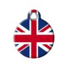 Pet ID Tag with British Flag Design Small Diameter Stainless Steel Customizable ID Tag