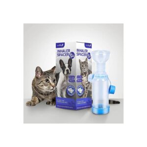 Pet Inhaler Spacer with Breathing Indicator and Secure Mask Options for Cats and Dogs