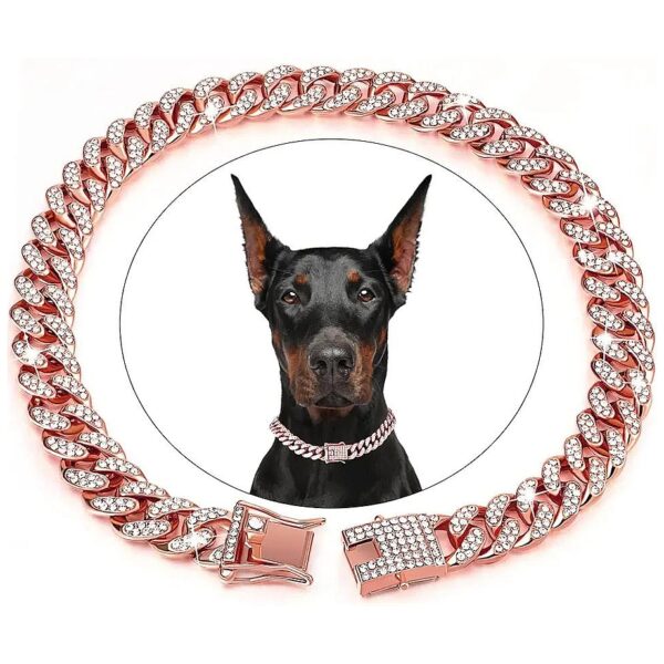 Pet Jewelry Accessory Dog Chain Collar with AAA Zirconia Diamonds and Ergonomic Design