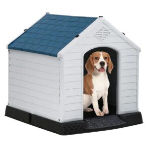 Pet Kennel Crate with Air Vents and Elevated Floor for Small Medium Large Dogs' Comfort