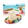 Pet Mexican Straw Sombrero Party Hat with Cotton Rope Adjustment for Small Pets