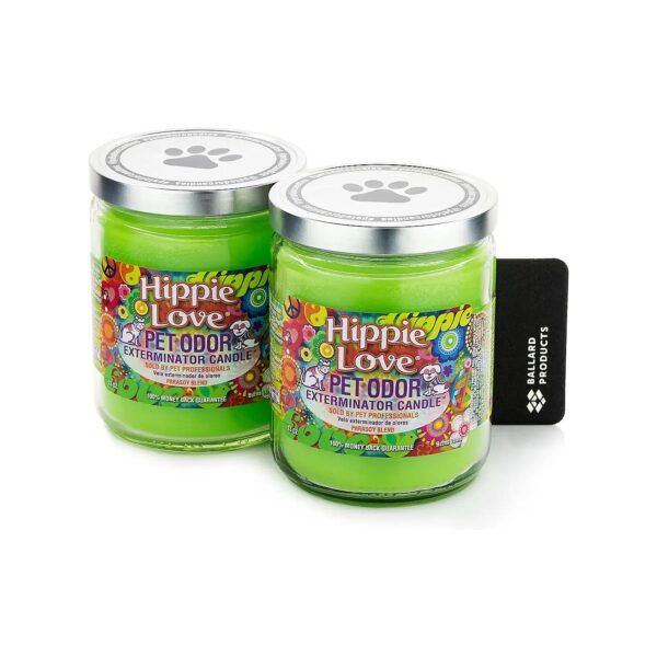 Pet Odor Eliminating Candle with 2 Hippie Love Scent Options