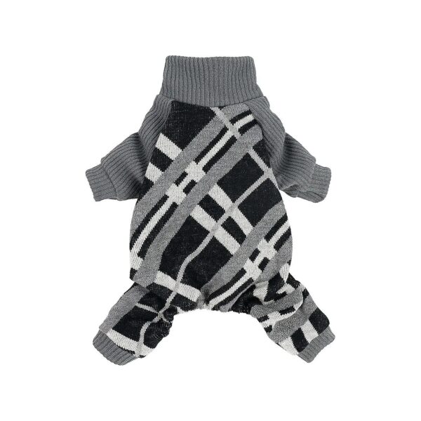 Pet Outfit for Large Breeds - XXL Black Dog Pajamas with Thermal Knit Fabric