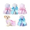 Pet Outfit with 4 Pieces Small Dog Dresses for Chihuahua Yorkies in Pink Blue Yellow