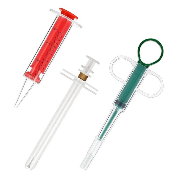 Pet Pill and Liquid Syringes with Reusable Silicone Tips for Small Animals with 3 Styles