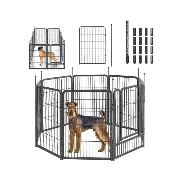 Pet Play Pen for Small Medium Large Dogs with Adjustable Height and 8 Panels