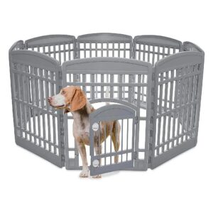 Pet Playpen for Dogs and Cats with 8 Panels and Lockable Door for Maximum Space