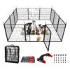 Pet Playpen for Small Medium Dogs with Two Doors and Rustproof Metal Frame