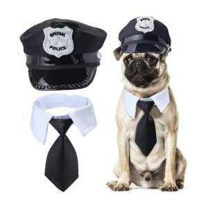 Pet Police Hat and Necktie Set - Perfect for Police Role Play and Halloween Parties