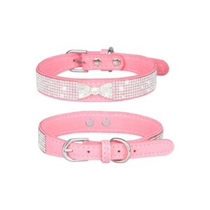 Pet Princess Pink Collars with Diamante Decoration for Cats and Small Medium Large Dogs