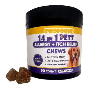 Pet Probiotic, and Seasonal Allergies Support, Anti Itch Chews for Canines