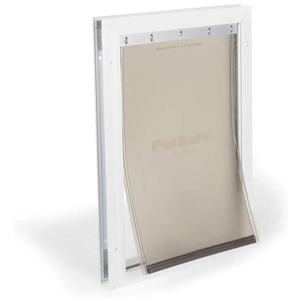 Pet Safe Freedom Aluminum Pet Door with Closing Panel - Large White and Durable