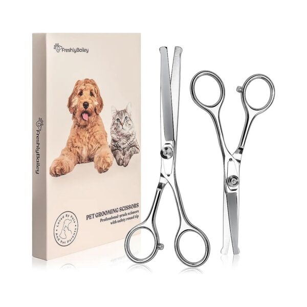 Pet Scissors for Dogs and Cats with Curved and Straight Tips