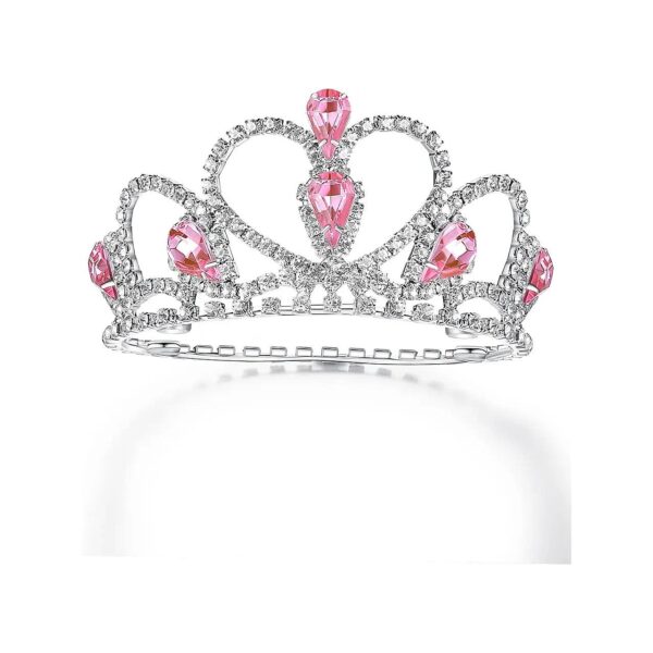 Pet Series Pink Gem Tiara Crown for Costume Hair Accessories, Ideal for Small Size Pets