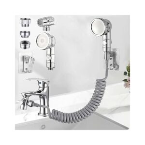 Pet Shower Attachment with Shower Head and Hose 118 Inch for Bathroom and Kitchen Sinks