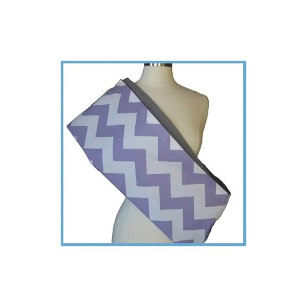 Pet Sling with Reversible Lavender Chevron Pattern and Pocket for Small to Medium Pets