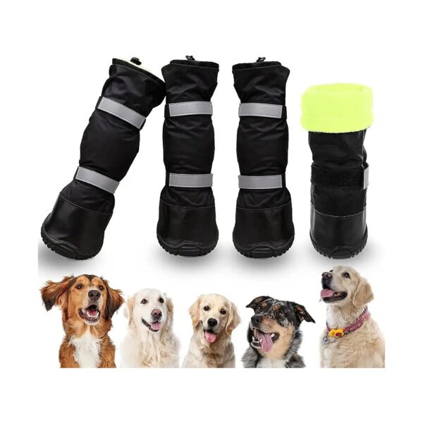 Pet Snow Boots with Waterproof and Reflective Material for Cold Weather Running Hiking