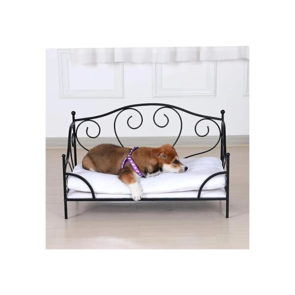 Pet Sofa with Comfortable Sleeping Pad and Iron Frame for Small Puppies