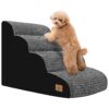 Pet Stairs for Small Dogs and Cats with Gentle Ramp Steps and Non-Slip Base