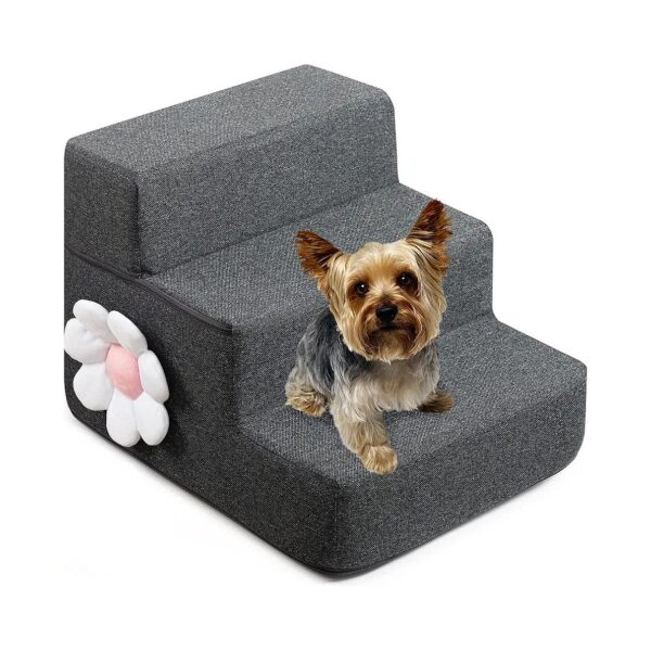 Pet Steps for Small Dogs and Cats, 3-Layer Foam Construction for Easy Climbing