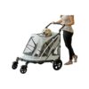 Pet Stroller for Single or Multiple Pets with Easy-Locking NO-ZIP Entries