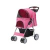 Pet Stroller for Small Dogs and Cats with Breathable Mesh and Storage Basket