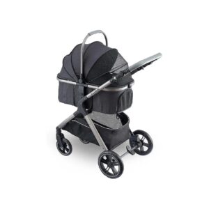 Pet Stroller with Compact Fold and Storage Basket for Small Medium Dogs