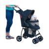 Pet Stroller with No-Zip Entry, Detachable Liner, and Storage Basket