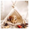 Pet Teepee with Soft and Snug Cotton Fabric for Cats and Small Dogs