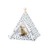 Pet Teepee with Thick Fluffy Cushion and Unique Paw Pattern for Small Dogs and Cats