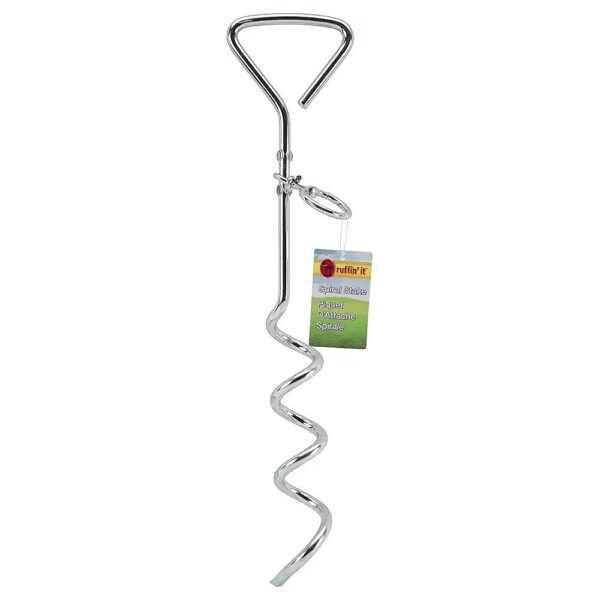 Pet Tie Out Stake made from Durable Alloy Steel with Silver Finish