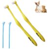 Pet Toothbrush with Micro Nano Bristle for Small Breed Dogs and Cats